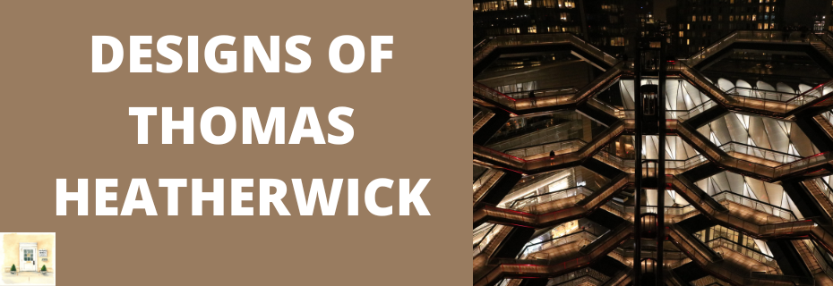 Banner decoration for Designs of Thomas Heatherwick including The Vessel and Little Island  