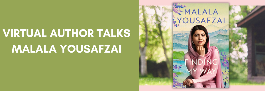 Banner decoration for Virtual Author Talks: Malala Yousafzai  